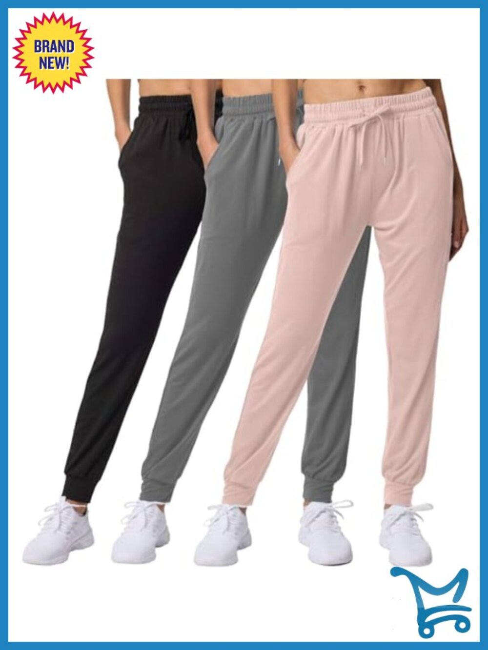 Women's 3 Pack Joggers Sweatpants Lounge Pants Yoga Workout Pajama Pockets